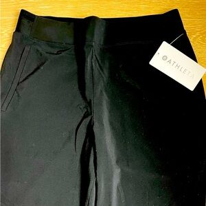 Athleta Brooklyn black joggers with zip at cuff. New.